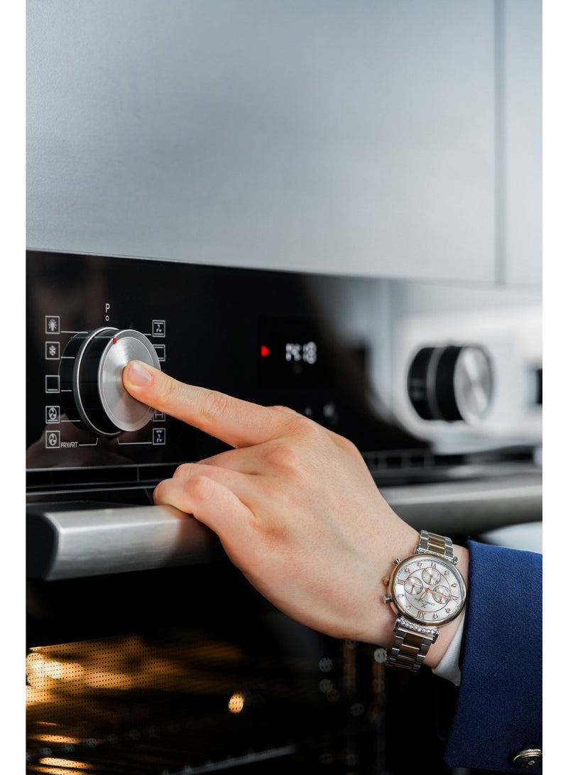 ستارواي فرن كهربائي مدمج من ستارواي، سعة 132 لتر، 60×90 سم، طهي بالبخار، مروحة توربو، 10 وظائف، باب فرن ثلاثي الطبقات، أسود - Image 2